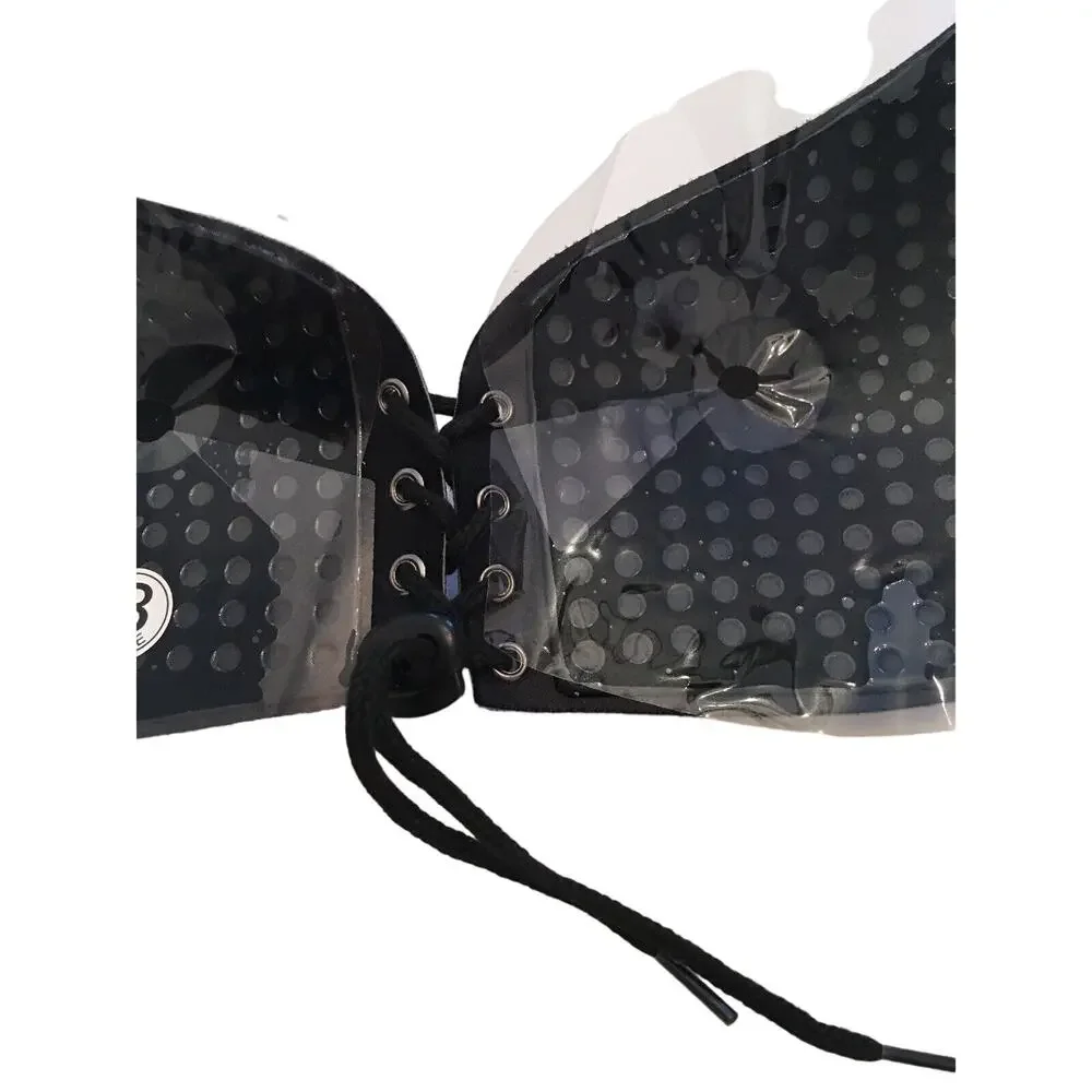 Lot of 7 Cup Size B Strapless Self Adhesive Silicone Bra Reusable Backless Black